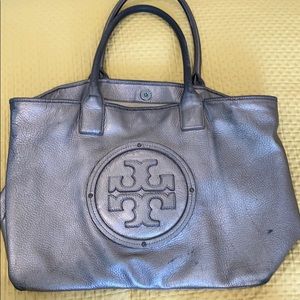 Large Silver Tory Burch Purse